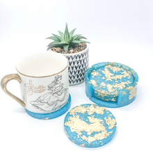 Gold Leaf Resin Coasters - Round